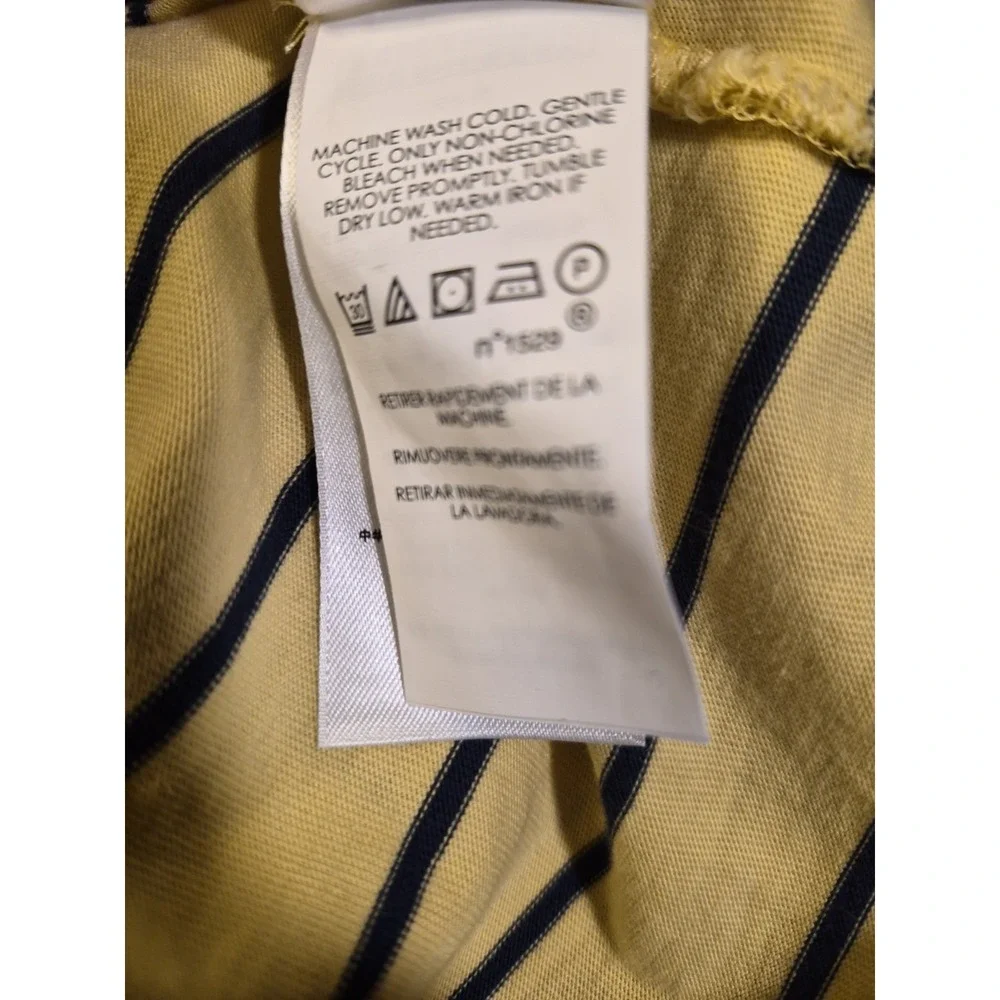 Ralph Lauren Striped Polo Shirt Mens XL Classic Yellow‎ Blue Lightweight Golf